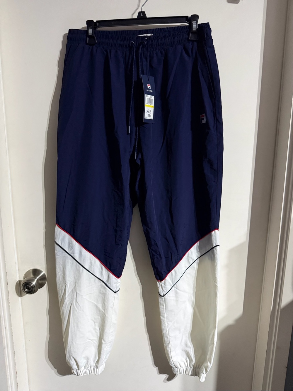 BNWT Women’s Fila Mukta Wind Pants Navy Blue/red/white Size M